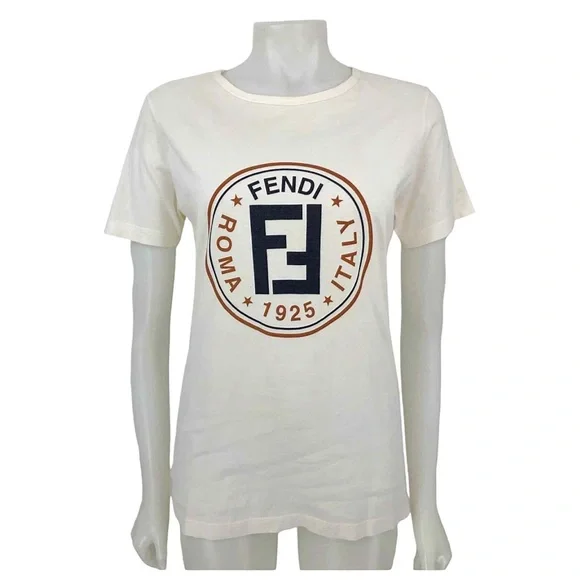 FENDI Vintage Y2K 2000s Logo Print Tee-Shirt Excellent Size Medium - Picture 1 of 5